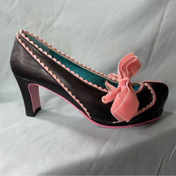 Irregular Choice black w/ pink scalloping heels - EU sz 39 - Picture 7 of 16